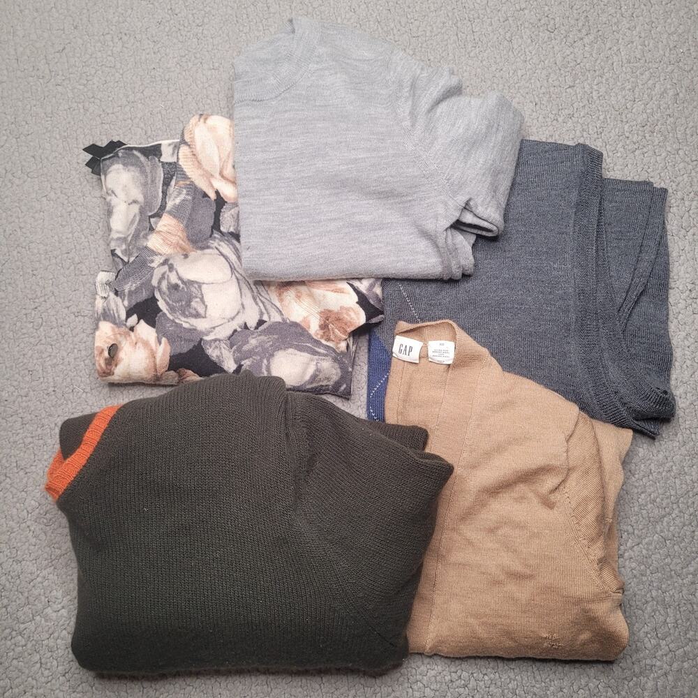 5pc MERINO WOOL Sweaters Lot Crafts Cutter Flaws Holes Upcycle Fabric DIY